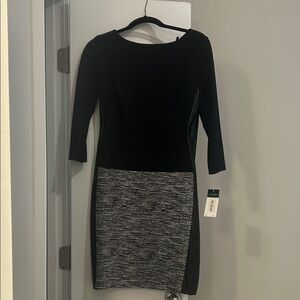 Lauren Ralph Lauren Black and Gray Long Sleeve Dress sz 6